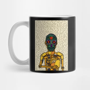 Golden Chronicles: Oliver Twist" - Unique Golden RobotMask NFT with MexicanEye Color and GlassSkin Color Mug